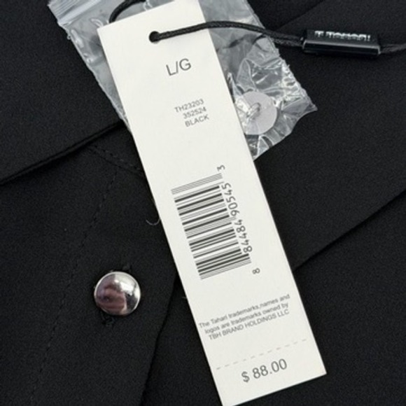 Tahari Black Pleated Puff Balloon Sleeve Button Up Shirt Womens L - Picture 4 of 8